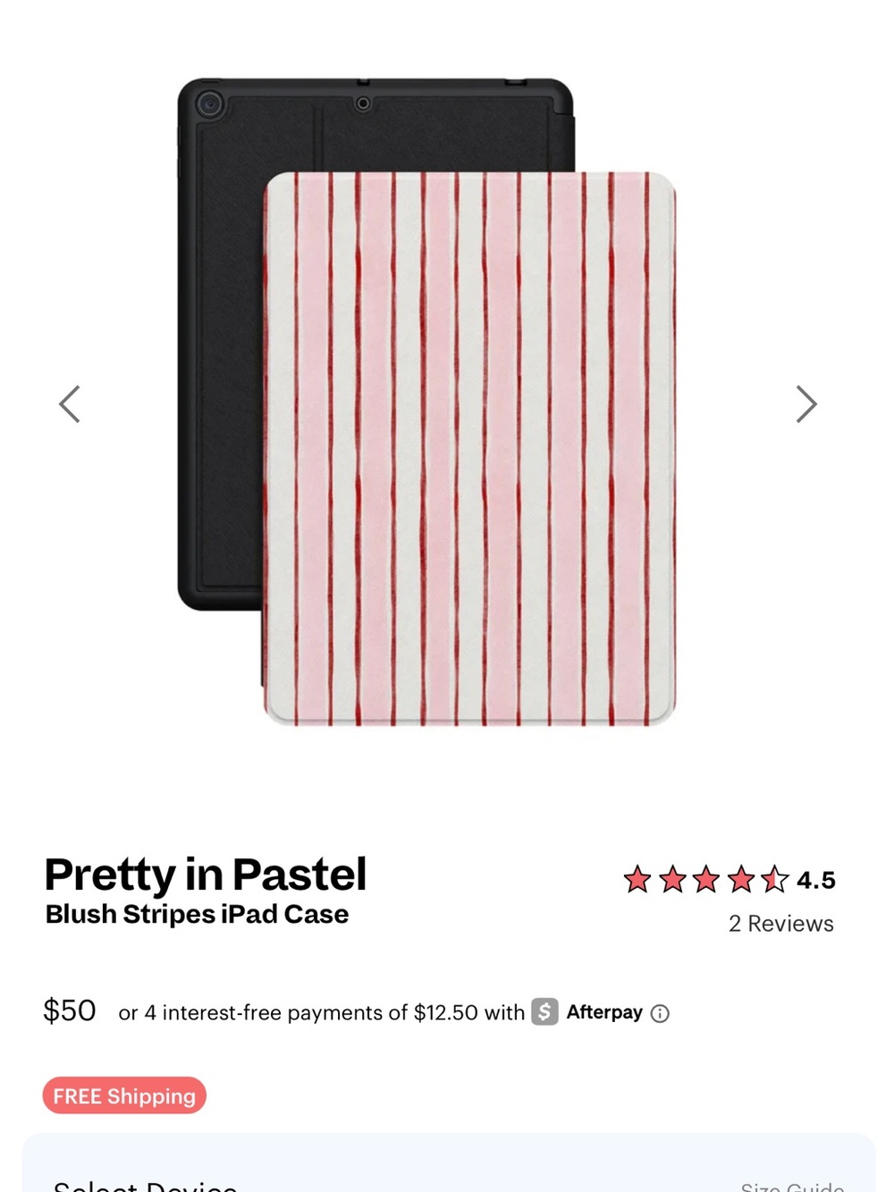 Blush Stripes Casely Ipad Case